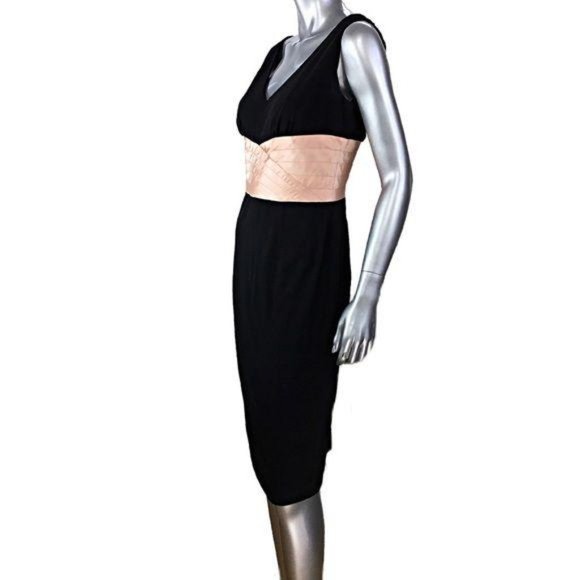 Kay Unger Black Sleeveless Midi Dress Sz 8 - Picture 3 of 7